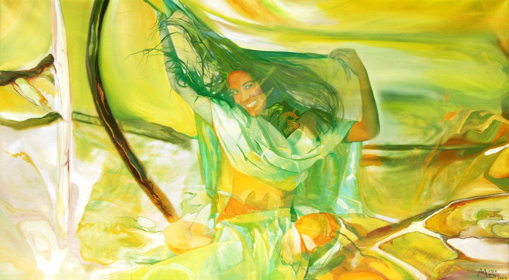 Bildtitel: „Selbstverständnis“ Kunstdruck auf Leinwand aus der Bilderserie „Göttinnen in ihrer Essenz“ von Mirja Lang
