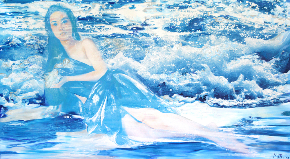 Bildtitel: „Regeneration“ Acryldruck und Ölmalerei auf Leinwand aus der Bilderserie „Göttinnen in ihrer Essenz“ von Mirja Lang
