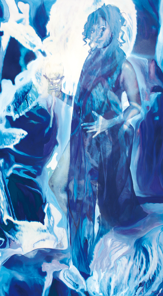 Bildtitel: „Verantwortung“ Kunstdruck auf Leinwand aus der Bilderserie „Göttinnen in ihrer Essenz“ von Mirja Lang