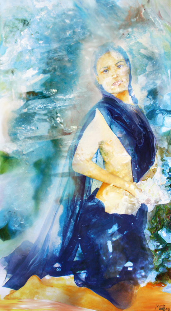 Bildtitel: „Heilung“ Kunstdruck auf Leinwand aus der Bilderserie „Göttinnen in ihrer Essenz“ von Mirja Lang
