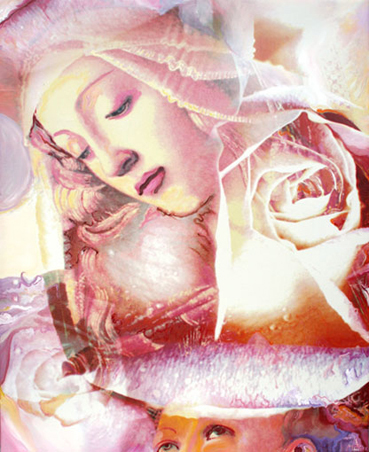 Bildtitel: „Siehst du mich denn nicht?“ Kunstdruck auf Leinwand aus der Bilderserie „Madonna“ von Mirja Lang

